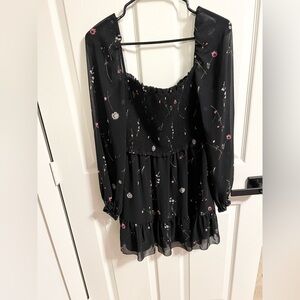 NWT Aritzia Wilfred Tempest Mini Dress Black/Blue medium